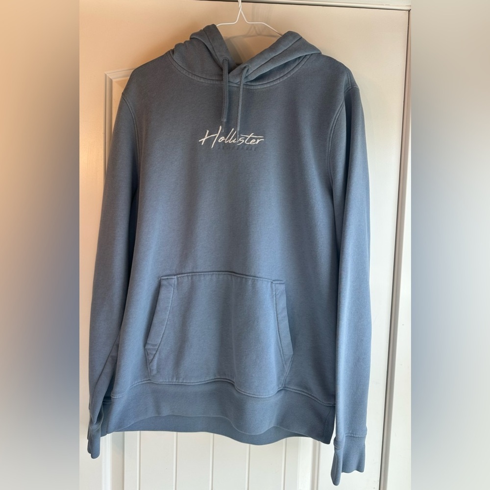 Hollister Men's Slate Blue Hoodie